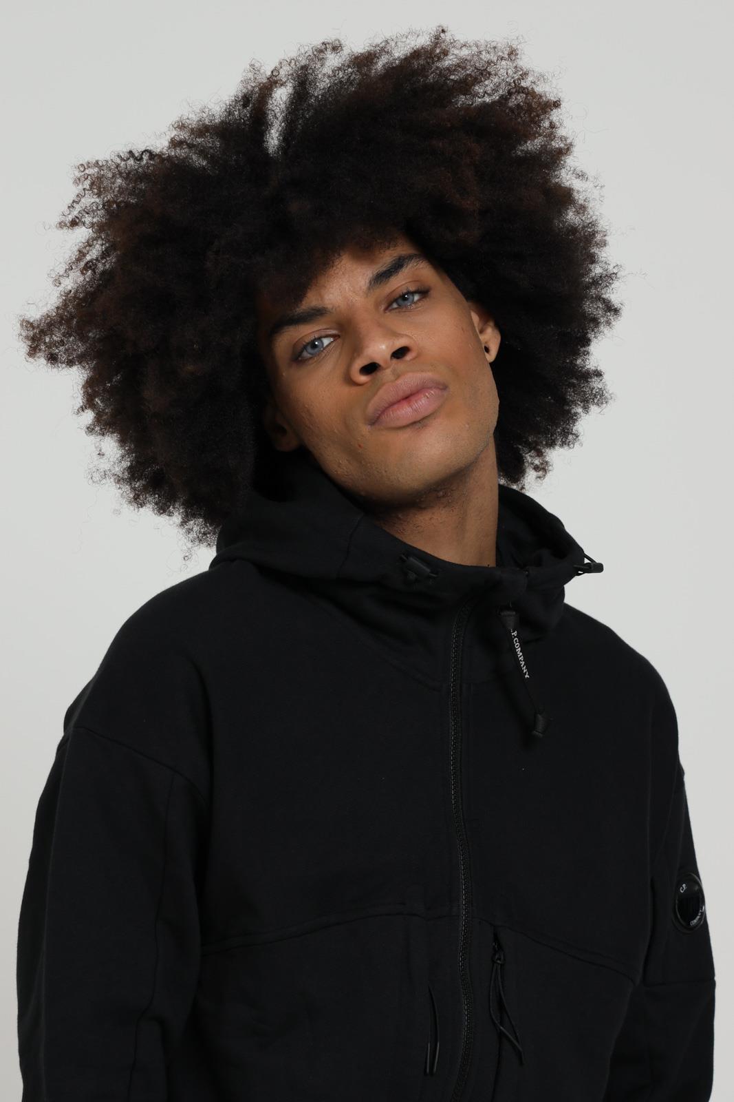 DIAGONAL RAISED FLEECE HOODIE