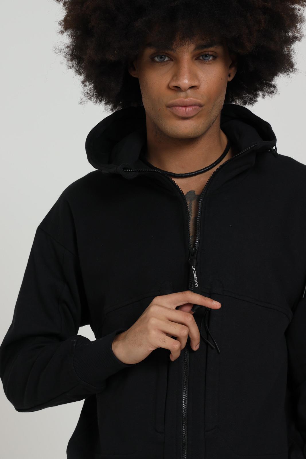 DIAGONAL RAISED FLEECE HOODIE