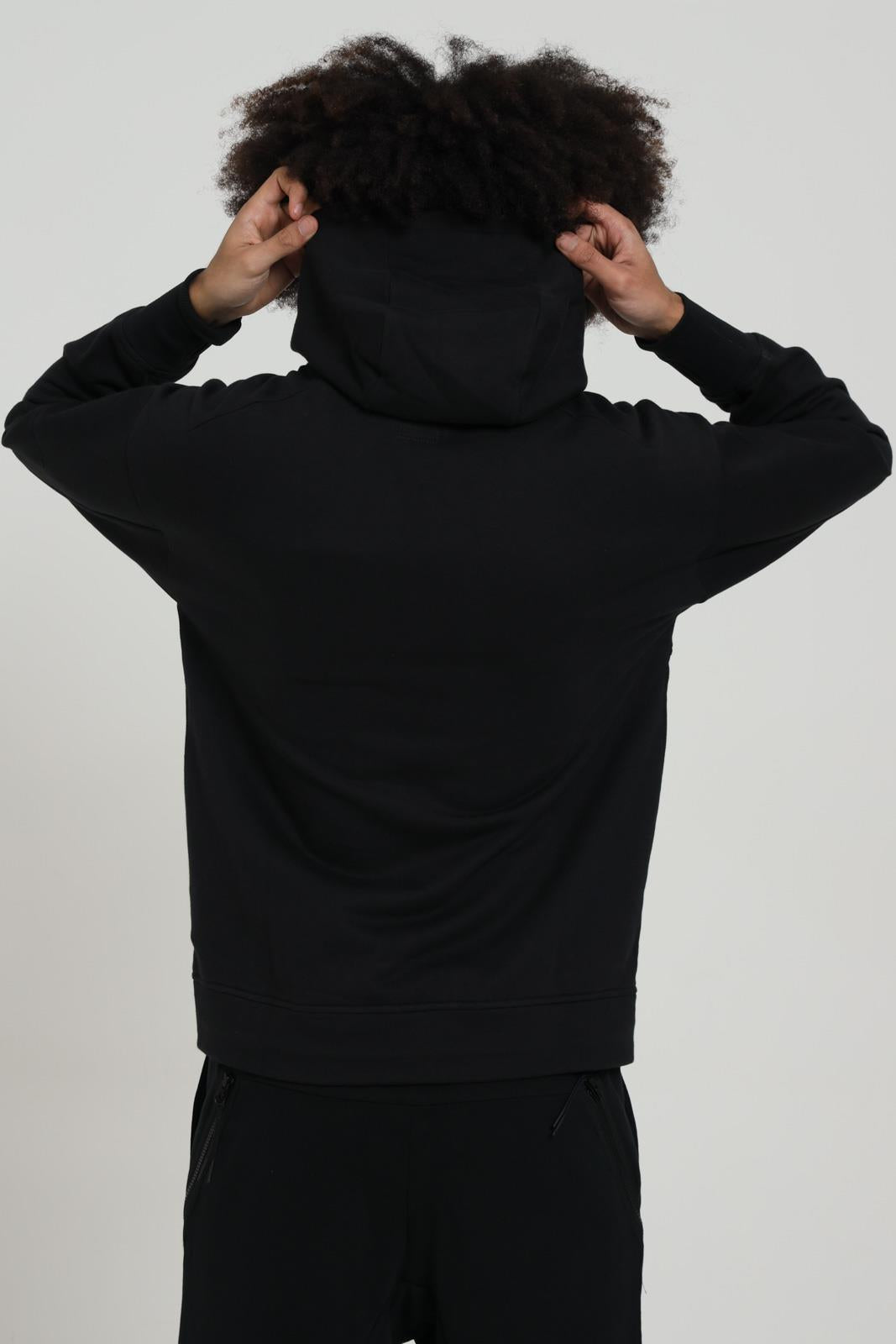 DIAGONAL RAISED FLEECE HOODIE