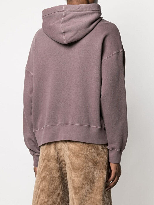 Distressed Bear Motif Hoodie