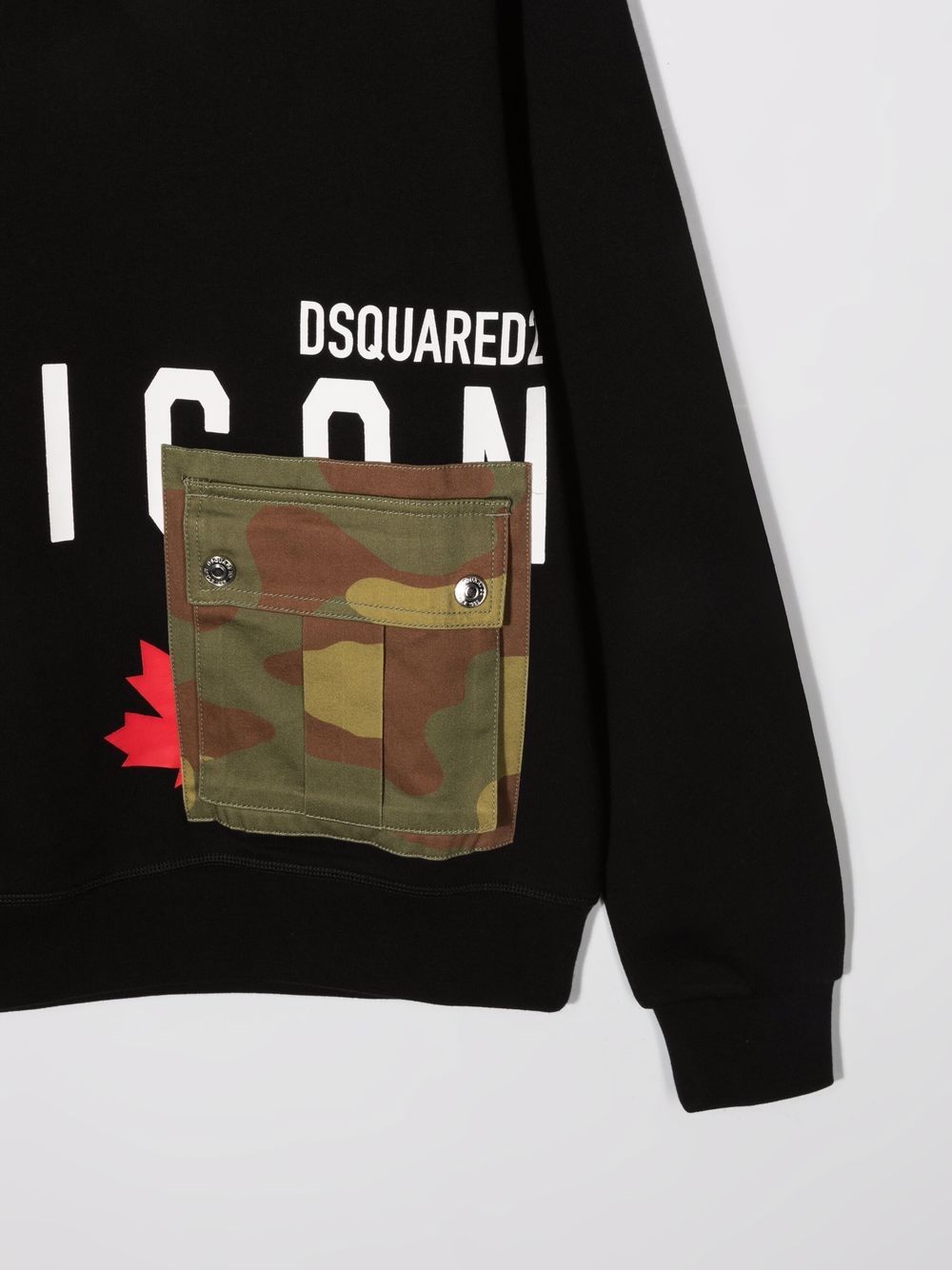 Icon Logo camo pocket sweatshirt