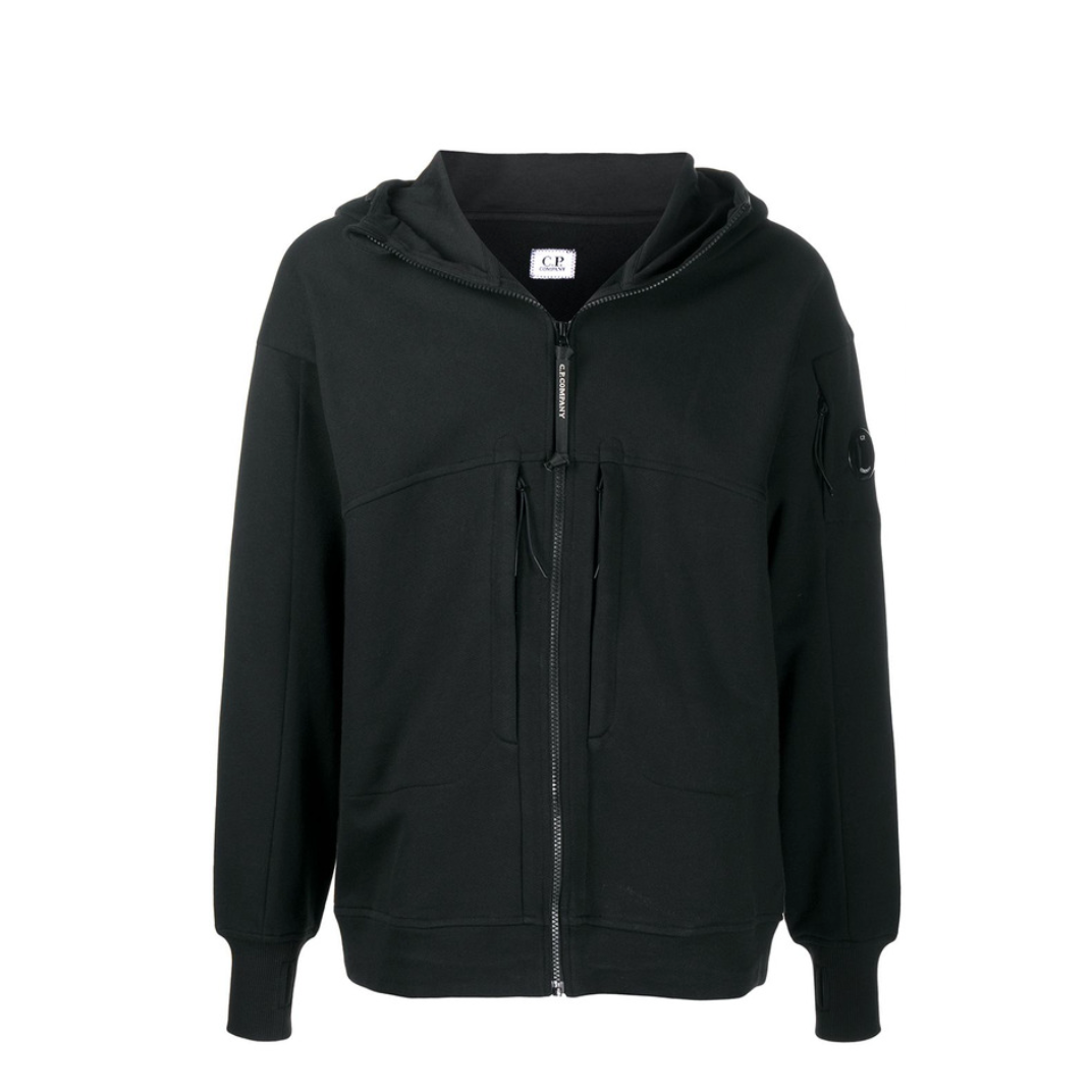 DIAGONAL RAISED FLEECE HOODIE