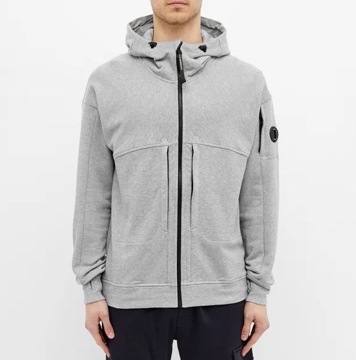 DIAGONAL RAISED FLEECE HOODIE