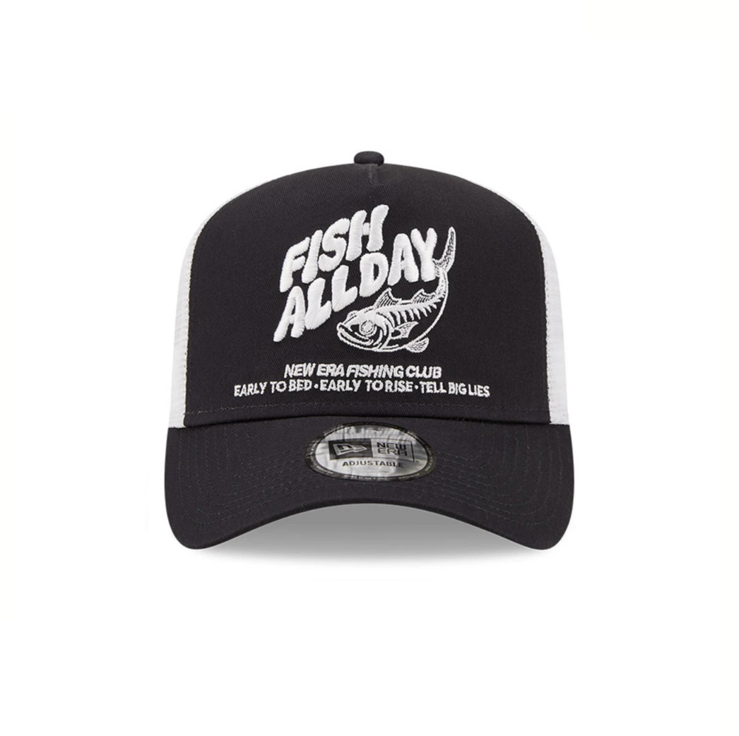 New Era Fishing Navy A-Frame Trucker Cap