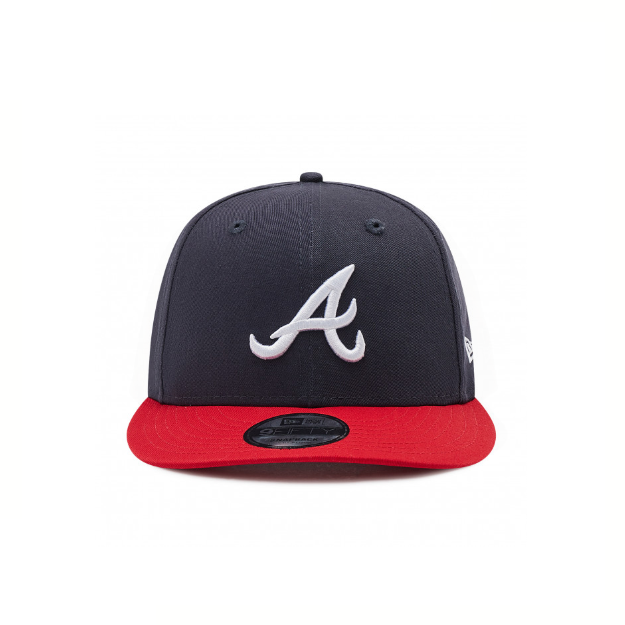 NEW ERA MENS 9FIFTY BASEBALL CAP.ATLANTA BRAVES NAVY RED FLAT BRIM SNAPBACK HAT