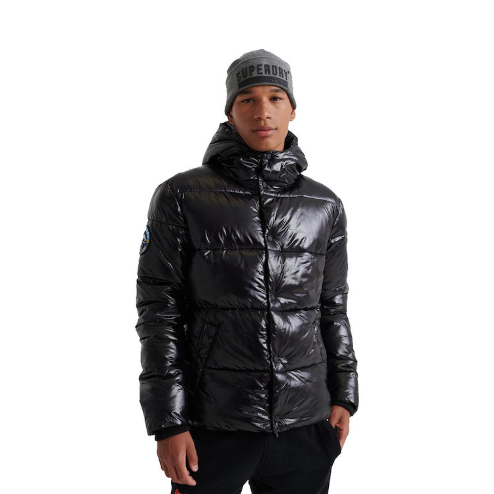 High Shine Men's Winter Puffer Jacket Black