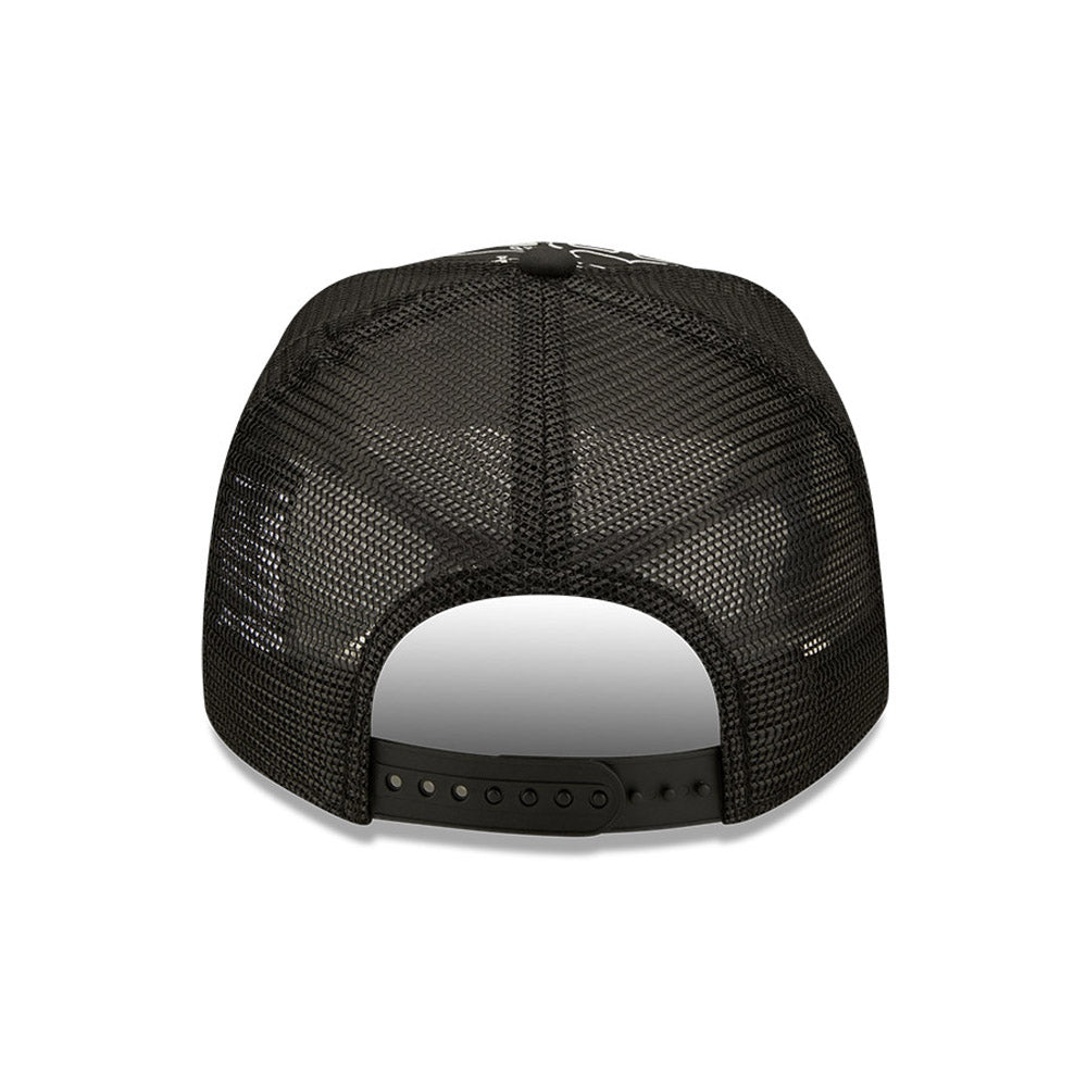 MLB All Over Print Black A-Frame Trucker Cap