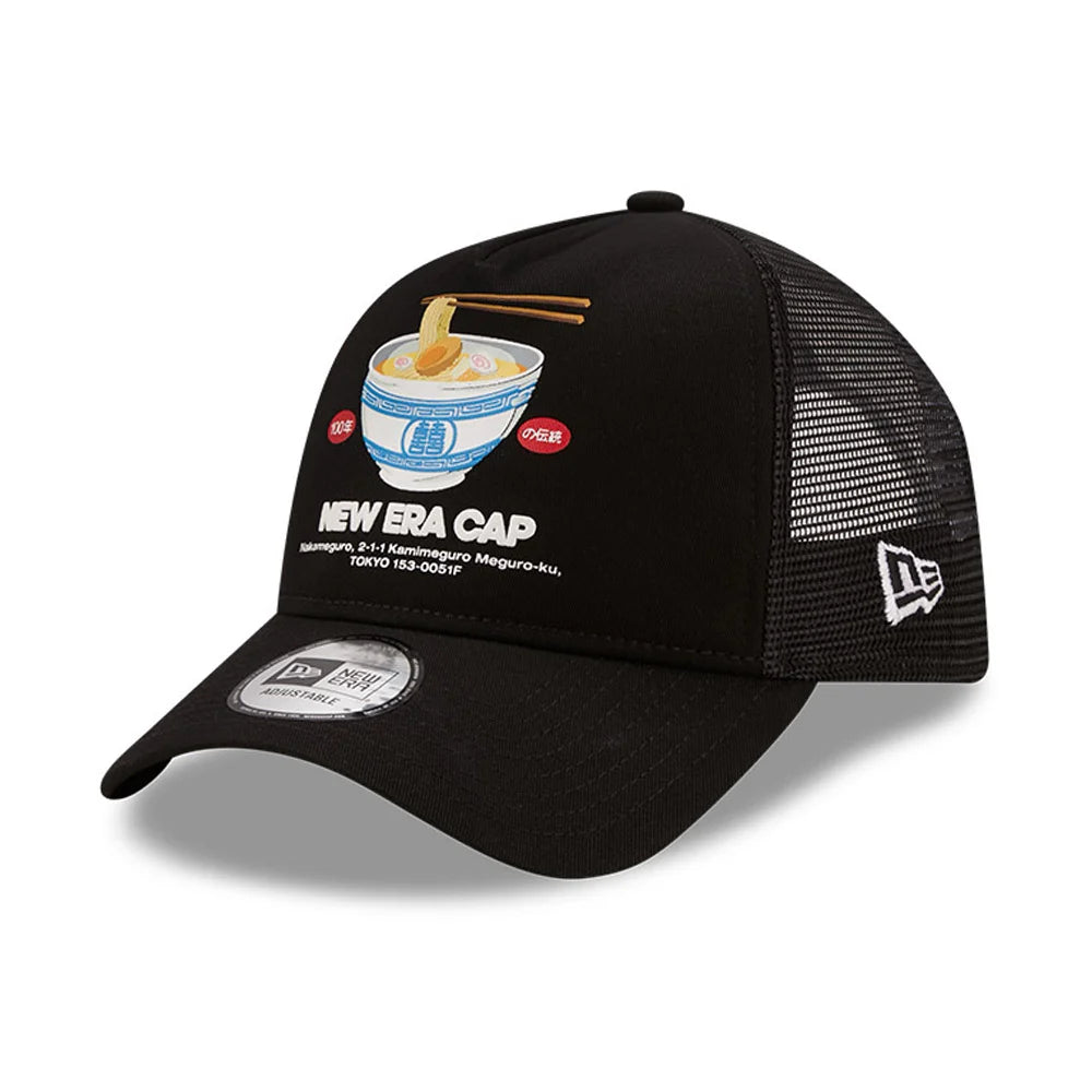 New Era Food Patch Black A-Frame Trucker Cap