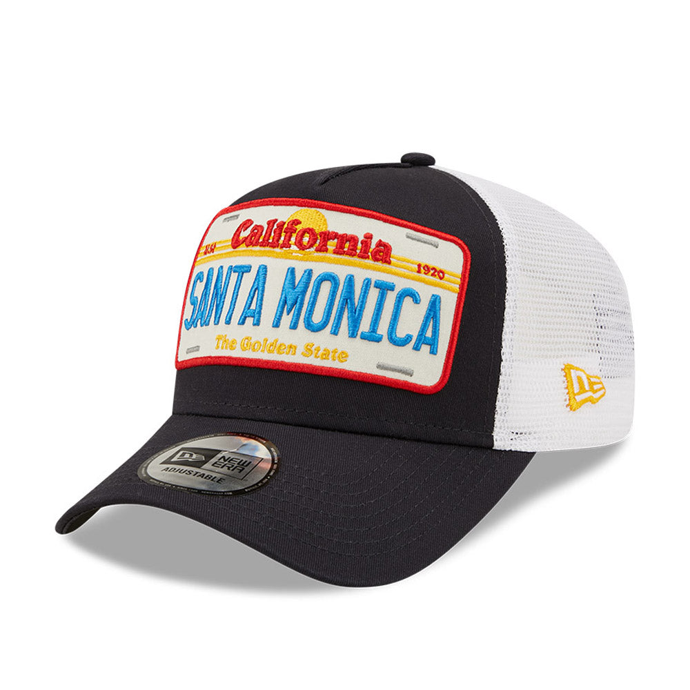 New Era License Plate Navy A-Frame Trucker Cap
