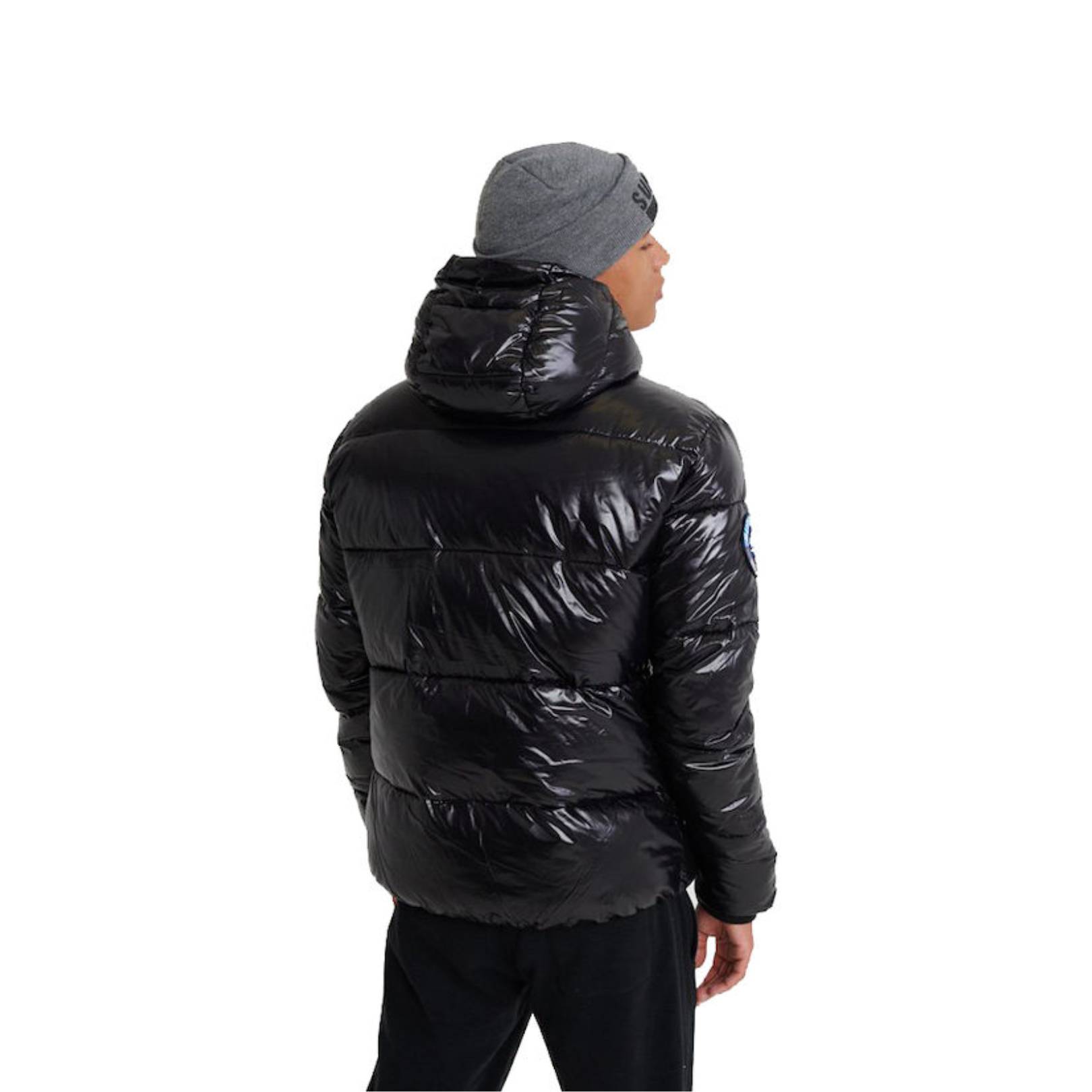 High Shine Men's Winter Puffer Jacket Black