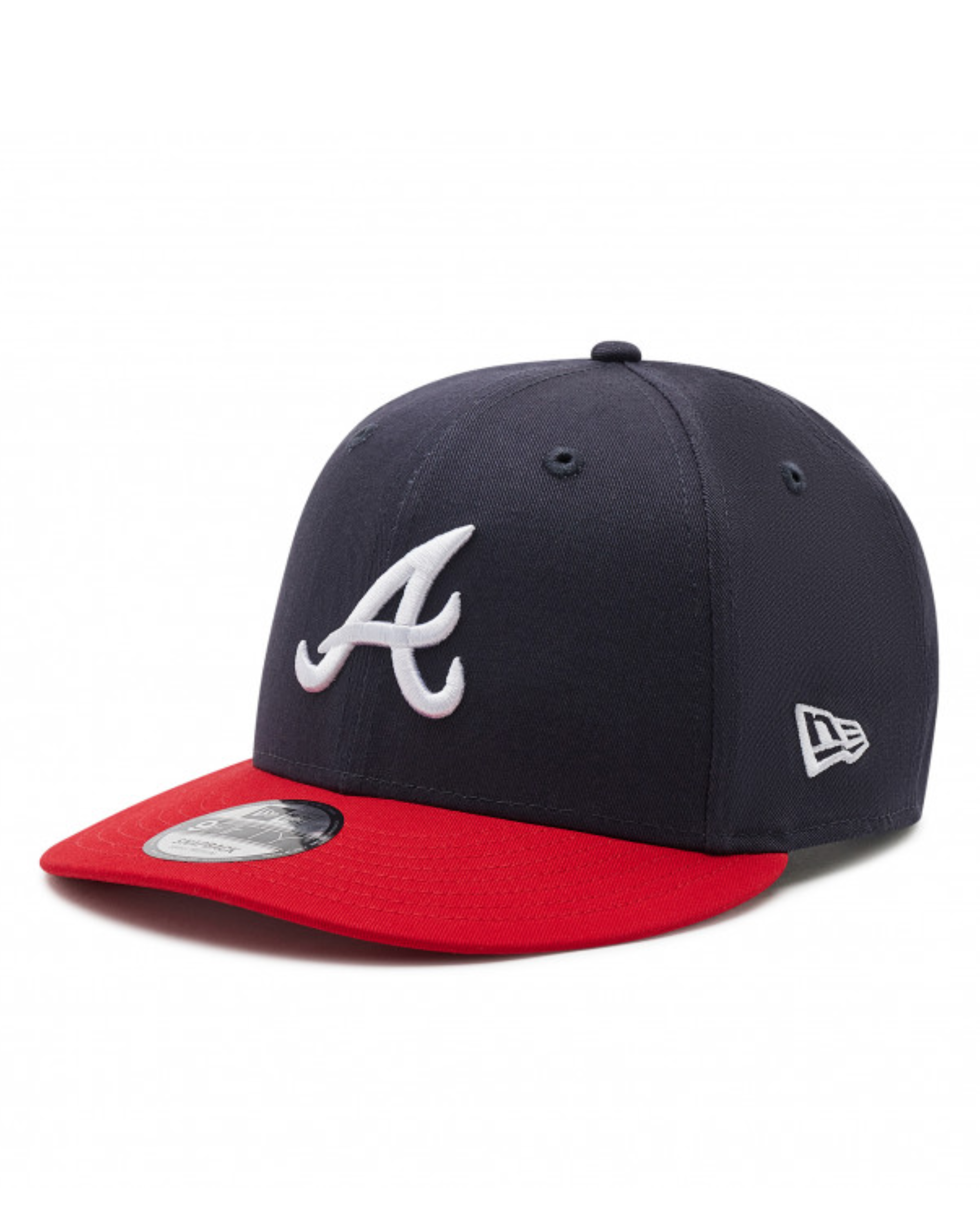 NEW ERA MENS 9FIFTY BASEBALL CAP.ATLANTA BRAVES NAVY RED FLAT BRIM SNAPBACK HAT