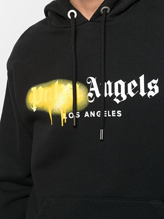 Sprayed logo-print hoodie