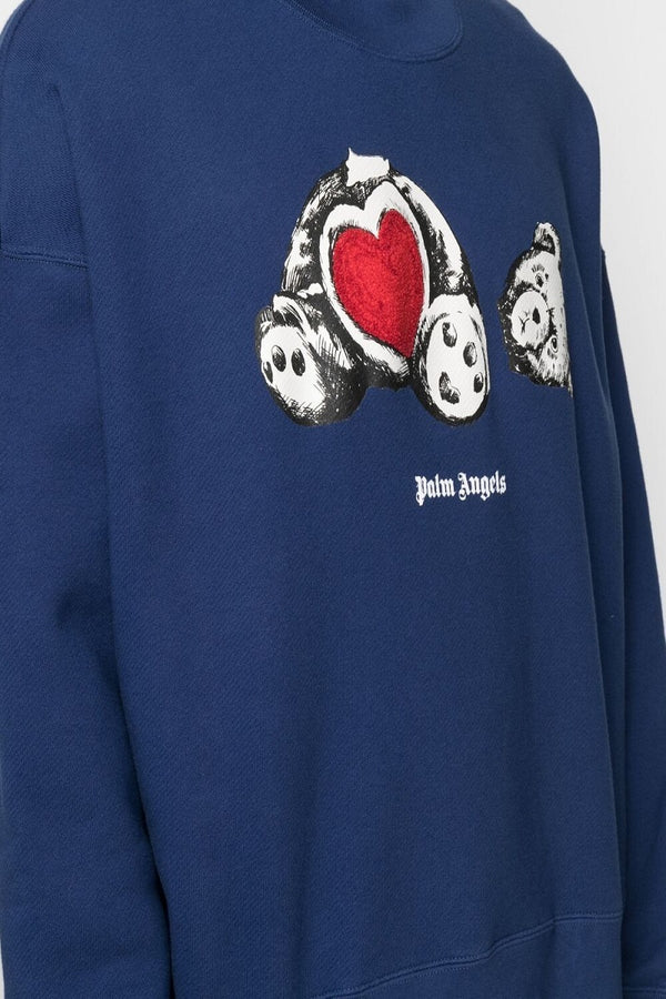 Bear In Love Crewneck Sweatshirt, Navy In Blue