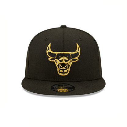 Chicago Bulls Metallic Logo Black 9FIFTY Snapback Cap