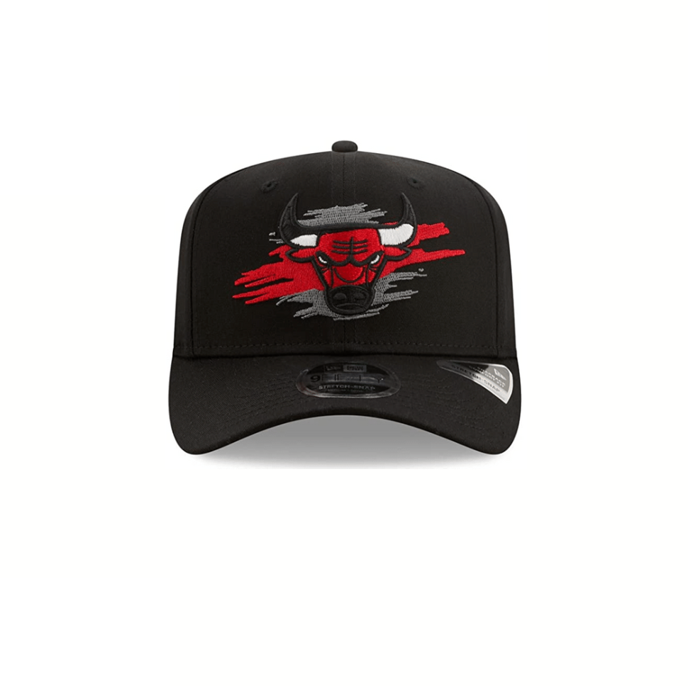 Chicago Bulls Tear Logo Black 9FIFTY Stretch Snap Cap