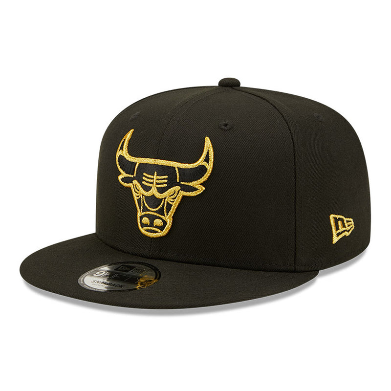Chicago Bulls Metallic Logo Black 9FIFTY Snapback Cap