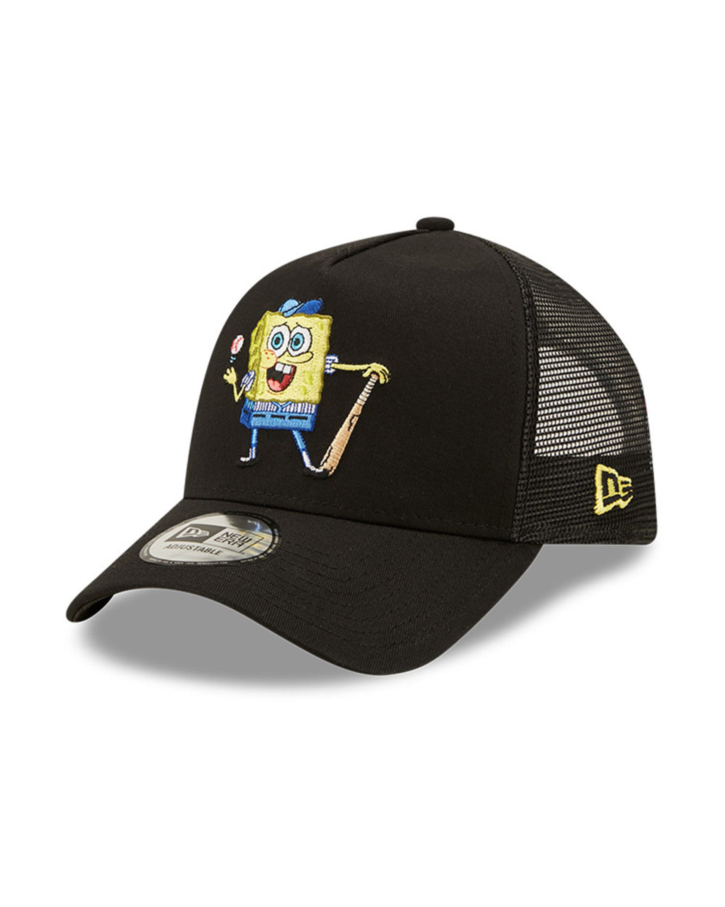 Spongebob Nickelodeon Black A-Frame Trucker Cap