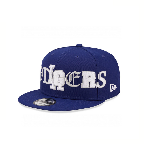 LA Dodgers Typo Patch Blue 9FIFTY Snapback Cap