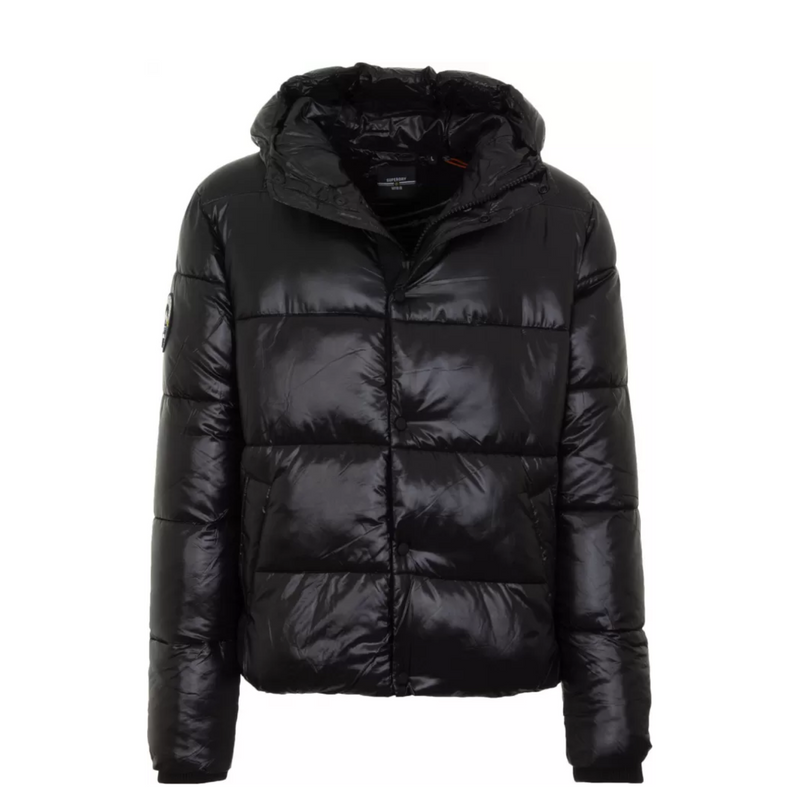 High Shine Men's Winter Puffer Jacket Black